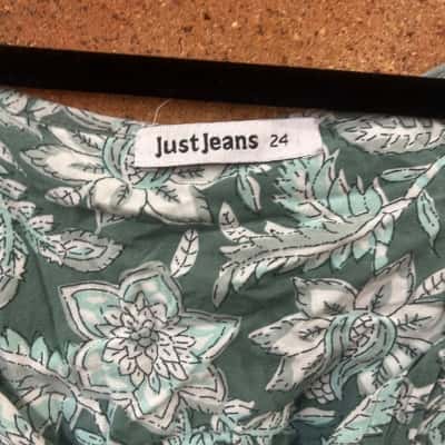 Just Jeans Womens  Size 24 Mini Dress Floral / Green 
