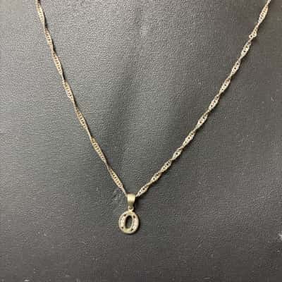  925 Singapore twist Necklace / 925 “O” Pendant Silver 