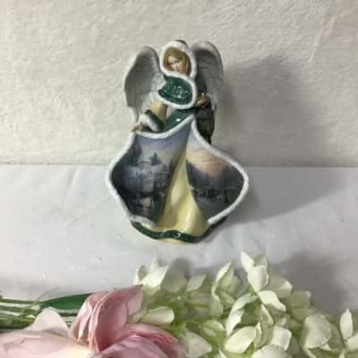 Thomas Kinkade Winter Angels of Light “Angel of Peace Porcelain Figurine 