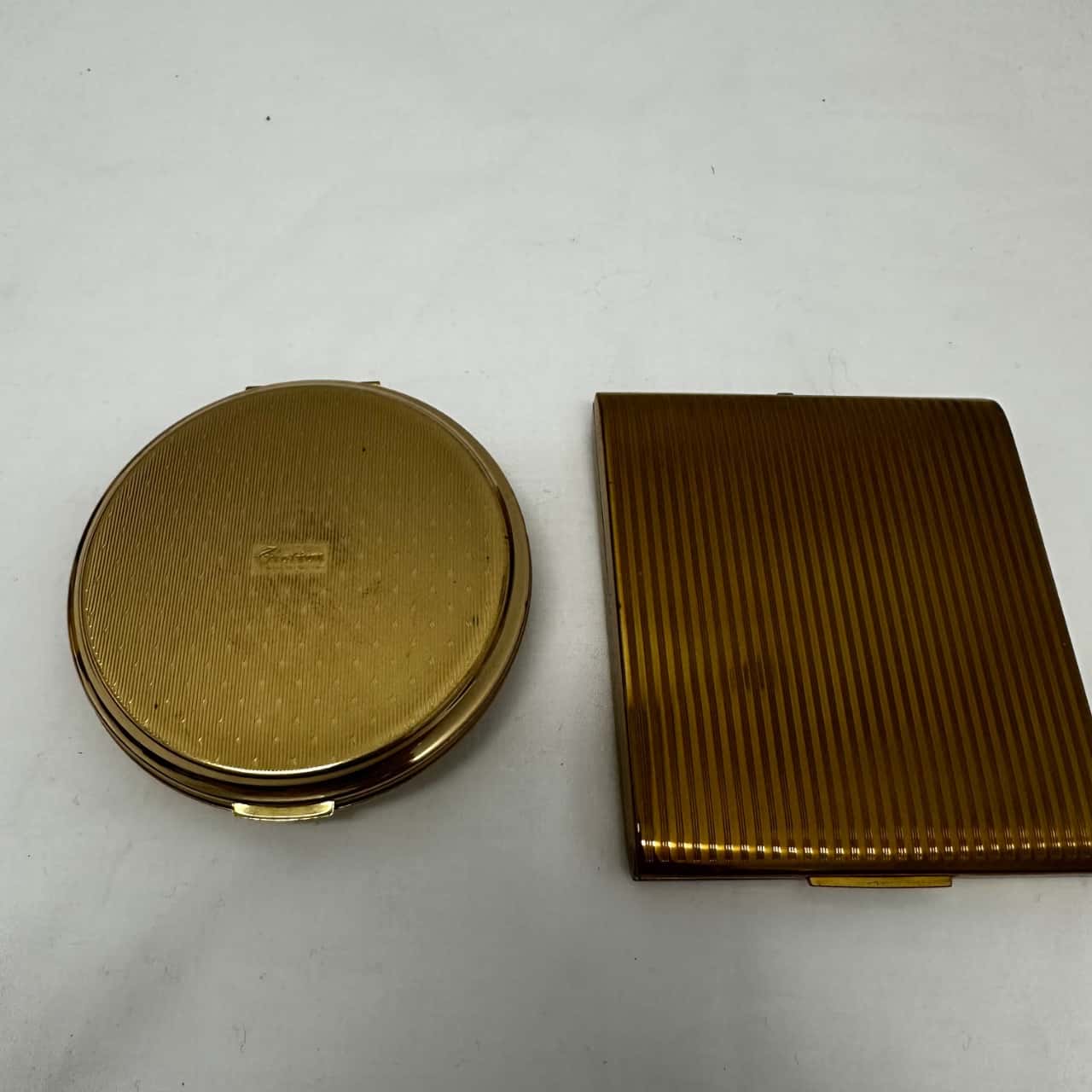 Stratton Square Solid Powder Compact Stratton Womens Vintage Powder Compacts x2(s)
