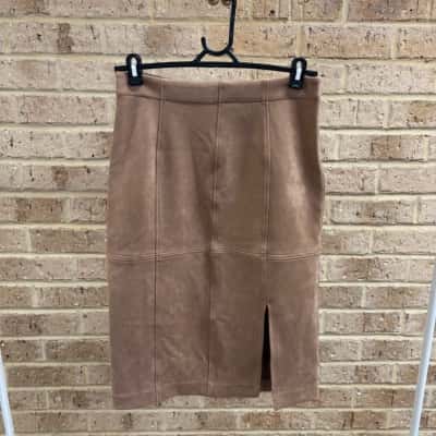 Susan Womens tan midi skirt Size S 