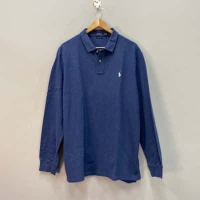 Polo Ralph Lauren Mens  Size XXL Long Sleeve Polo Shirt Blue 