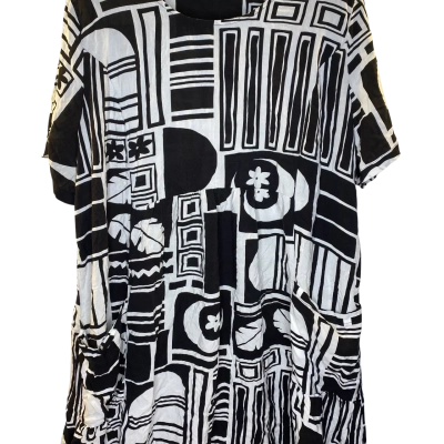 Virtuelle Womens  Size 24 Dress Black / White Pattern