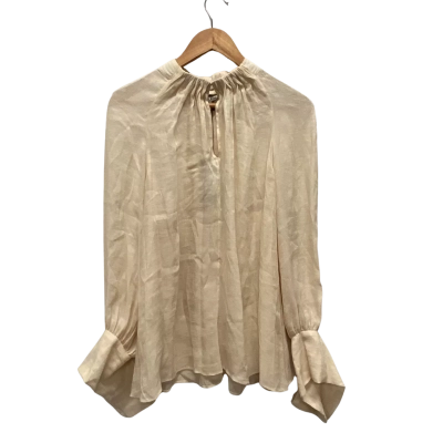 Country Road Womens  Size 12 Long Sleeve Shirt Cream 