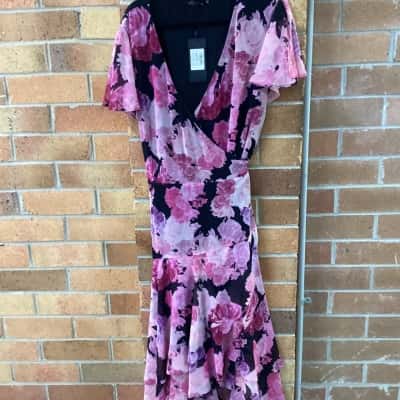 Portmans Womens  Size 18 Midi Dress Floral / Pink  