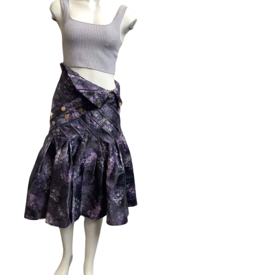 Brand New Zimmermann Womens  AUS Size 10 Racer Hydrangea Stud Silk Skirt Purple