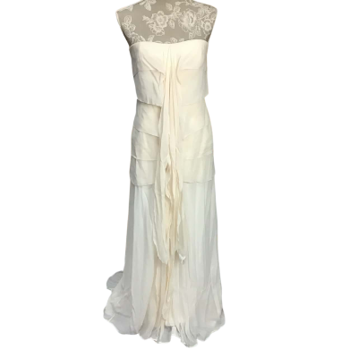 Lisa Ho Silk Strapless Ruffle Dress
