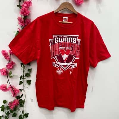 AFL Mens Sydney Swans 2012 Toyota AFL Premiers Short Sleeve T-shirt Size XL Red 