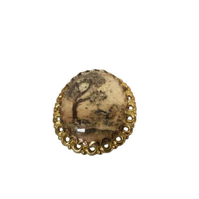 Vintage Landscape Gold Tone Brooch Approx 4 x 4.5cm