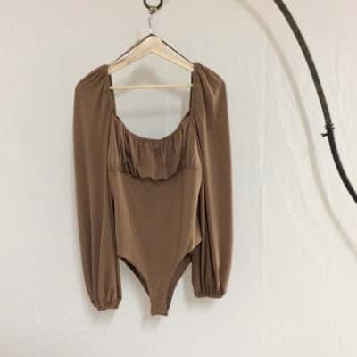 Princess Polly Women's Size 16 Long Sleeve Top Brown 