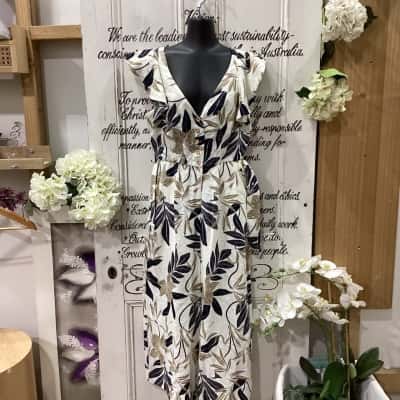 RODEO SHOW BRAND! BNWT RRP $229.00! THE WALFORD PRINT JUMPSUIT PRINT!! Womens  Size 10 Jumpsuit / Short Sleeve Playsuit Beige / Floral / Pattern 