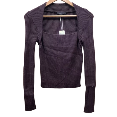 Forever New Chocolate Brown Square-Neck Knit Top Size S
