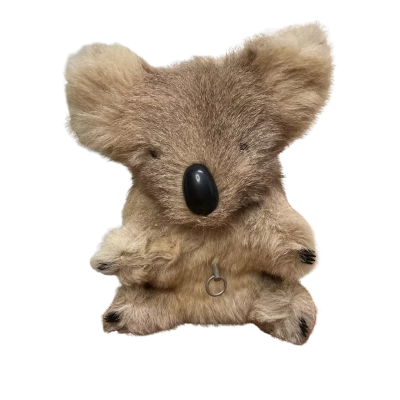 Vintage genuine kangaroo fur Koala Bear wind up music box 