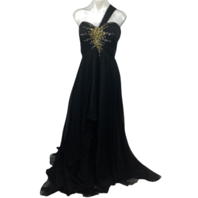  Womens Sequin Formal Dress - Black  Size 18