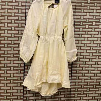 NWT Bardot Junior Girls Margo Mini Dress RRP $129.99 Yellow 12 Party Birthday Wedding Longsleeve Christmas Kids 
