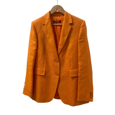 Max Mara Womens orange linen blazer/Made in Italy