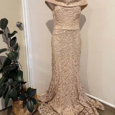  Nicole Bakti    Nude Pink Evening/ Bridesmaid  DressSize 12 