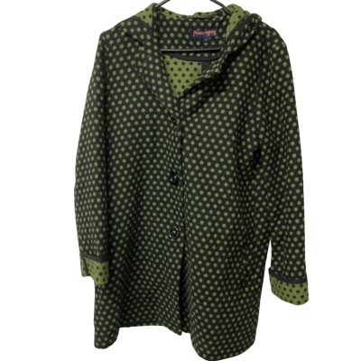 Womens Princess Highway size 14 Black  / Green / Polka Dot button up jacket