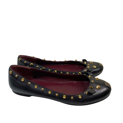 Marc by Marc Jacobs Womens Ballet Flays Haut Stud Spike Punk Size 41 Black  / Gold 