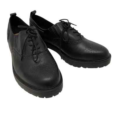 Wydr Studios Womens Black Leather Oxfords Size 12
