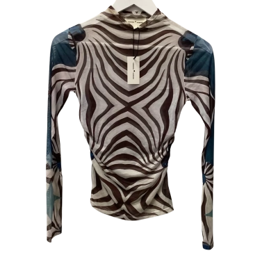 Summi Summi Womens LS Ruched High Neck Top Nautilus