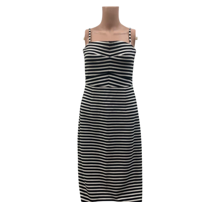 Country Road Womens  Size S Dress Dress Shoestring Black &White Striped 