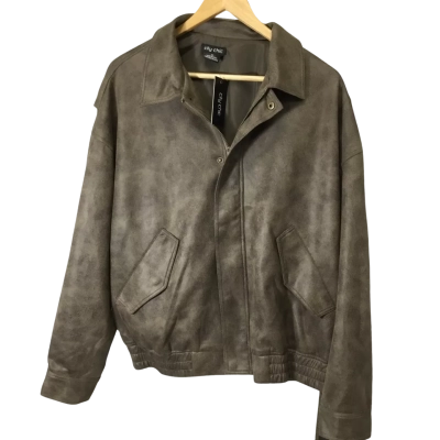 City Chic Womens  Size M JORDAN PU JKT. CHOCOLATE. Polyester/Elastane