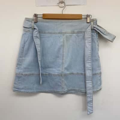 Seed Heritage Sky Blue Denim Mini Skirt  Size 14 