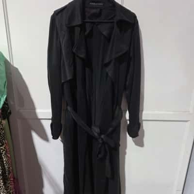 Michael Lo Sordo Womens  Size 14 Trench Coat Black  