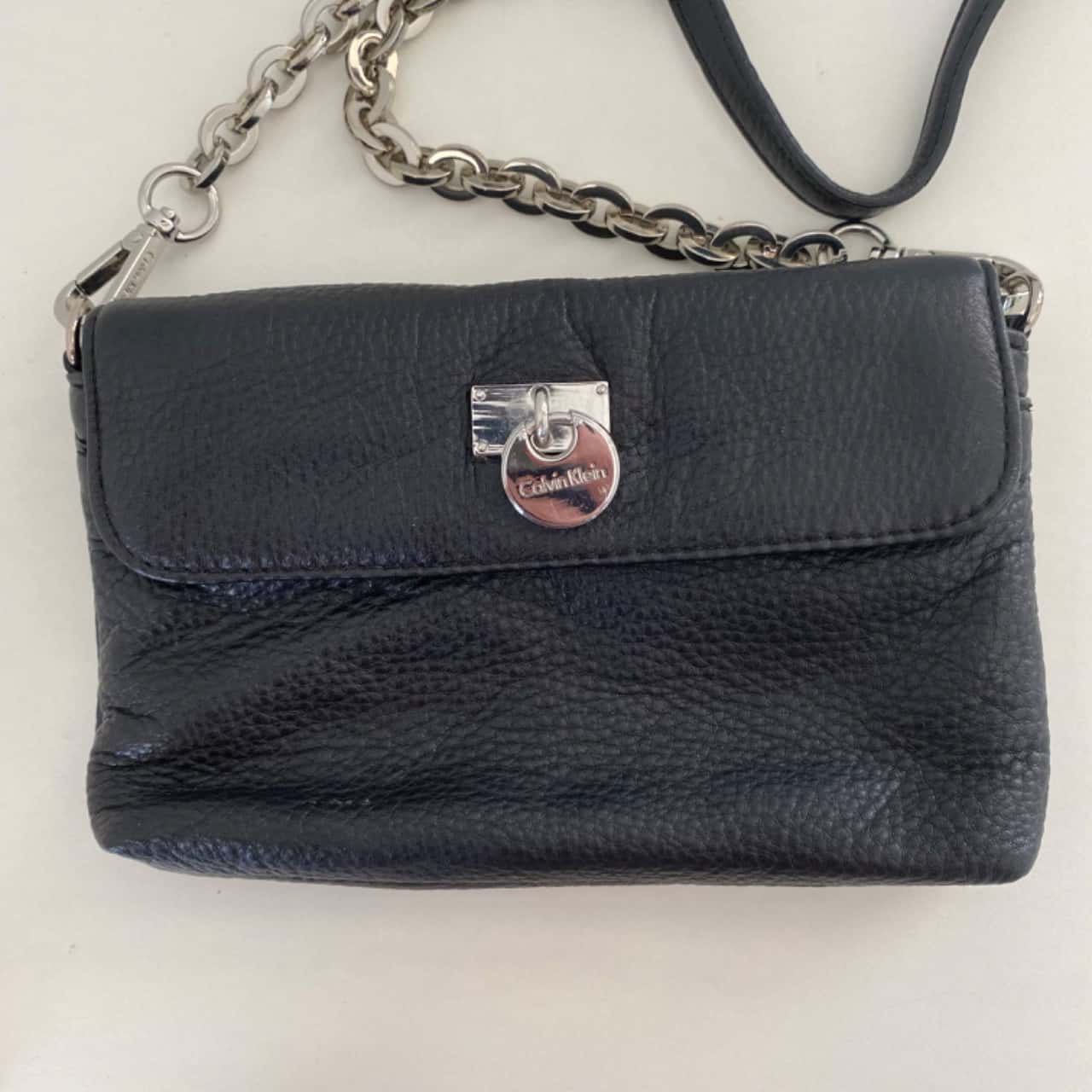 Calvin Klein Pebble Leather Cross Body Bag Black