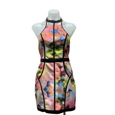 Finders Keepers Womens Size XS Bodycon Dress Black  / Multicoloured 