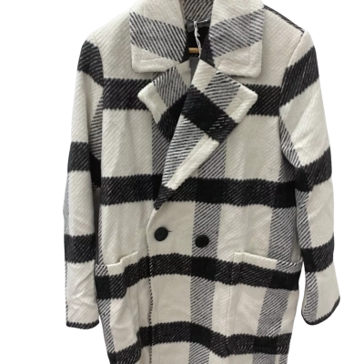 Studio-W Womens  Size 8 Winter Coat Black  / Checked / White 
