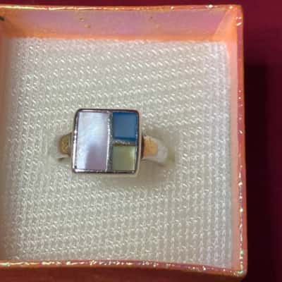  Women's 925 silver Multi Coloured Stones Ring 