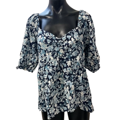 Jeanswest Womens  Size 16 Blouse Blue / Floral 