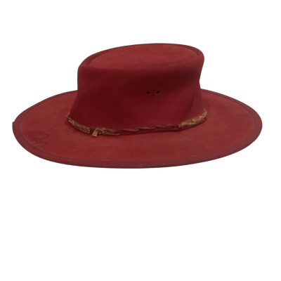  Mens Overlander Size S Red Leather Western Hat