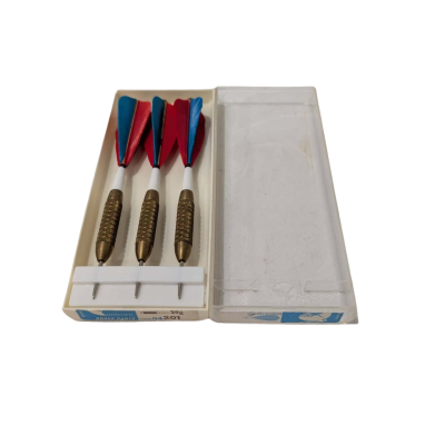 Vintage Unicorn Brass Set of Darts 29g Darrow Feather