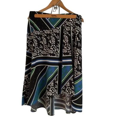 Cue Asymmetrical Patterned Skirt Size 12