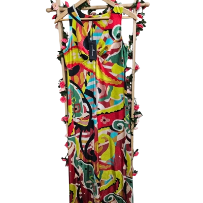 Compagnia Italiana Multicoloured Maxi Dress Size 12 RRP $169