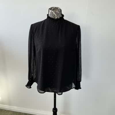 Dannii Minogue Womens  Size 14 Blouse Black  