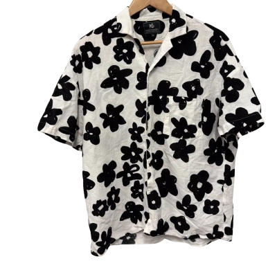  Haze & Glory Mens  Size S Short Sleeve Shirt Black  / Floral / White 