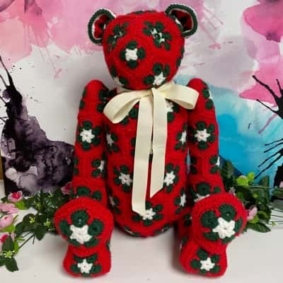 Beautiful handmade crochet bear 26 inches 