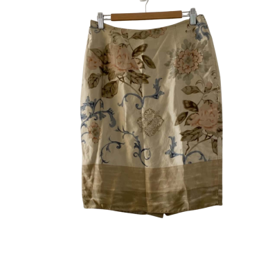 CARLA ZAMPATTI Women's Size 10 Acetate Pencil Skirt Floral 