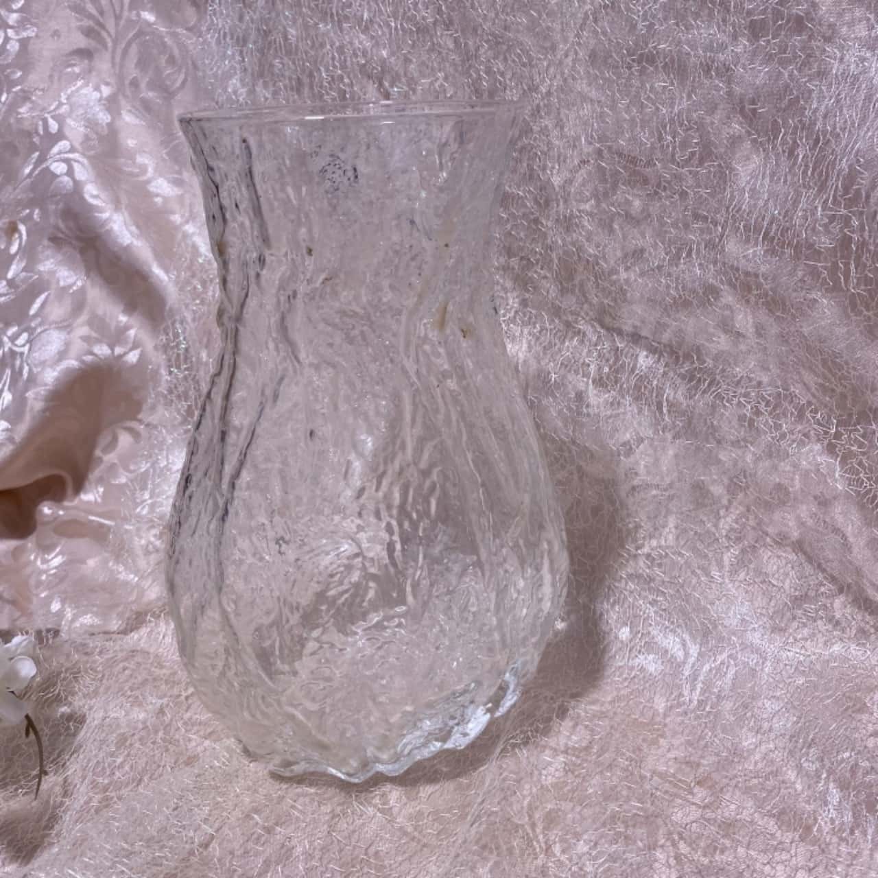 IVV Mouth Blown Glass Art Vase Bark Textured Italy Selezione