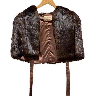  Georgette Furs Hay St Perth Womens  Size S Cropped Jacket / Fur Coat Chocolate Brown 
