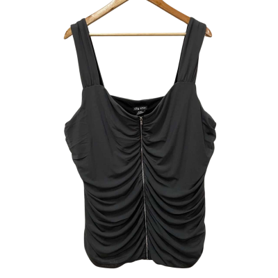 City Chic Gunmetal Grey Billie Top Size XL 22