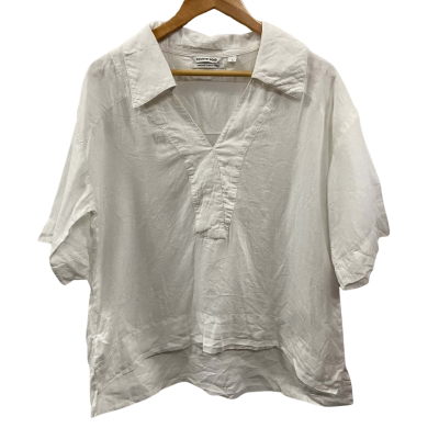 Country Road Women’s Size 8 Short Sleeve Linen Top White 
