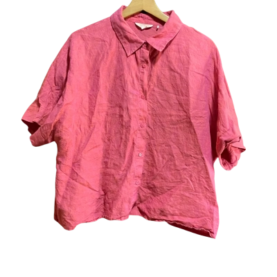 Gorman Womens  Size 10 Button Up/Short Sleeve Shirt Pink  