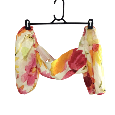  Womens Rumer  Size S Cropped Top Cream / Floral / Green / Orange / Pink  / Yellow 