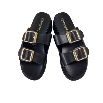WILDFIRE Selkie Black Wedged Sandals NEW