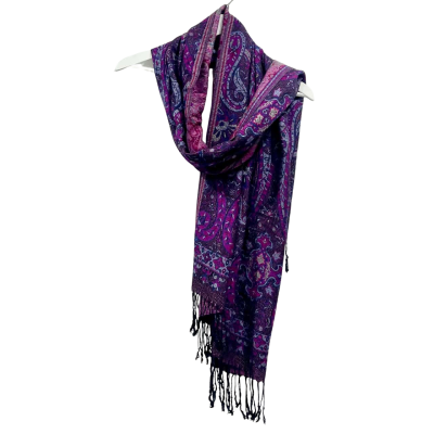 Pashmina/Silk Blend Tassel Scarf 